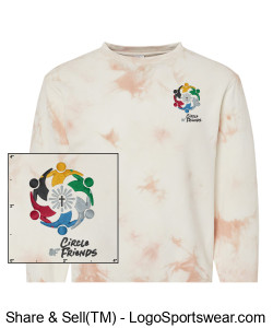Embroidered COF Tie-Dyed Ladies Sweatshirt Design Zoom